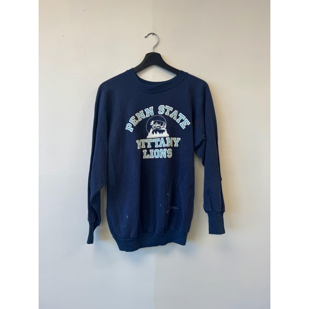 Vintage Penn State‎ Nittany Lions Sweater Medium Blue NCAA Football Signal